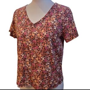 Old Navy Autumn/Fall Floral V-Neck Tee Size Small
